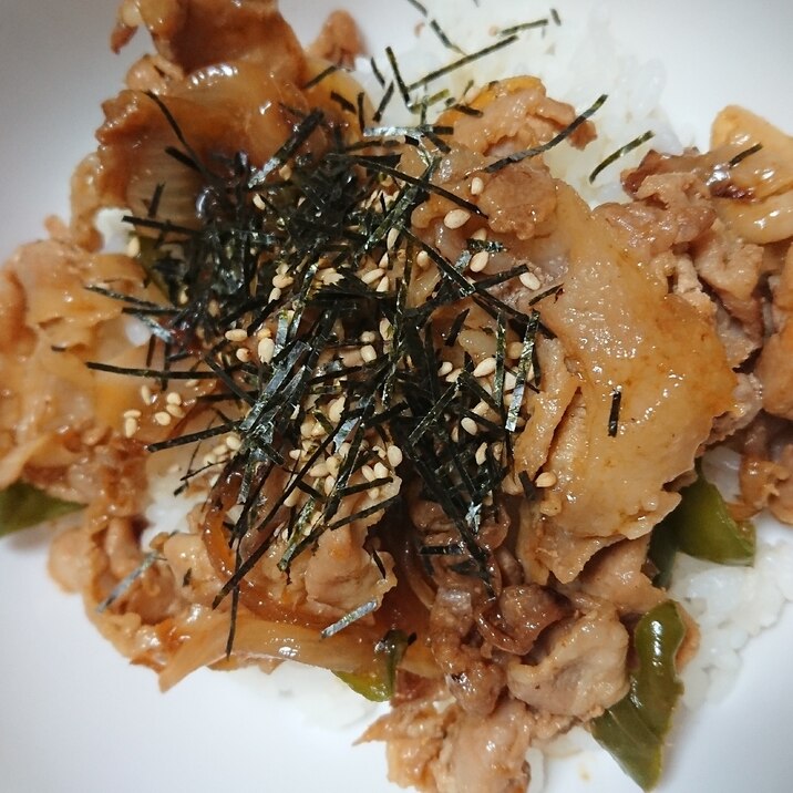 たっぷり野菜のしょうが焼丼☆